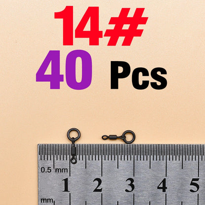 40Pcs Quick Change Flexi Ring Swivel Rig Making Terminal Tackle Carp Fishing Accessories