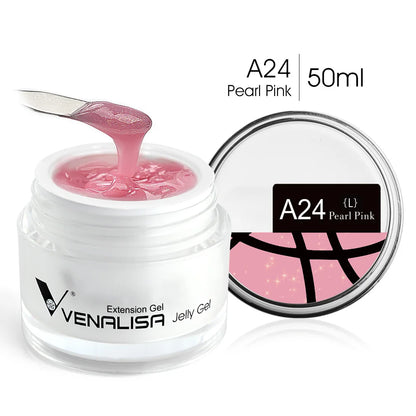 50Ml TPO FREE Rose Pink Jelly Gel Extension Nail Salon Professiona Used Self Leveling Transparent Gel Nail Gel Polish