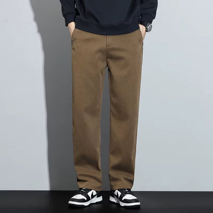 Mens Lyocell Straight Loose Elastic Waist Jeans 2025 Autumn Winter Fashion Brand Comfortable Versatile Pants plus Size 5XL