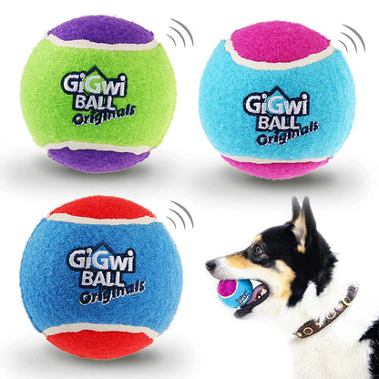 Pet Dog Squeaky Tennis Ball Interactive Dog Toys High Bounce Sound Rubber Ball for Small Medium Dogs Training Outdoor Play Ball