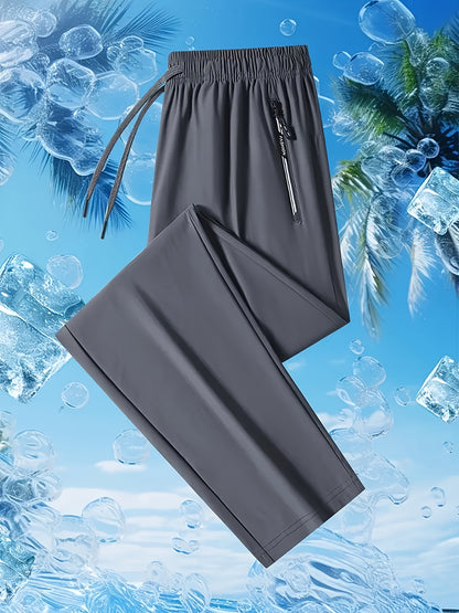 Three Pairs Of Men's Sport Pants. They Can Absorb Moisture And Wick Away Sweat, Keeping You Dry And Breathable. with Zipper Details, These Are Thin And Quick-drying Outdoor Pants, Which Are Perfect for Outdoor Sports And Home