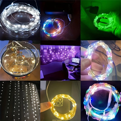 1pc String Lights for Bedroom, Party, Wedding, Christmas Halloween Decoration, 50/100LED Beauty Fashion