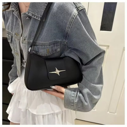 Vintage Shoulder Bags Small Purse for Women Classic PU Leather Shoulder Bag Ladies Underarm Handbag Fashionable Crossbody Bag