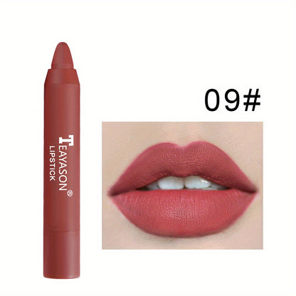 12 Colors Matte Moisturizing Lipstick Crayons - Long Lasting, Waterproof, Smooth, Fuller Lip Makeup Finish Valentine's Day Gifts Beauty Fashion