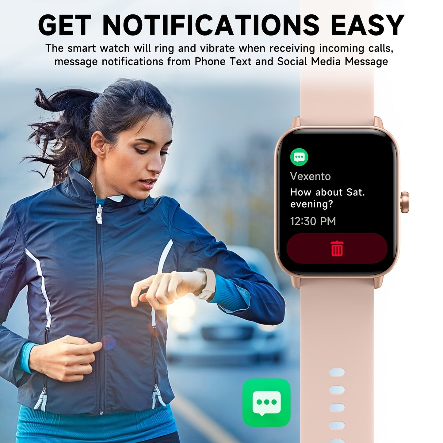 1pc FAWEIO 1.8 Inch Smart Watch for Women & Men with 100+ Sport Modes, Answer/Make Calls, Fitness Activity Tracker, Pedometer, for iPhone And Android, Perfect Gift for Family And Friends, Suitable for Christmas Gifts Beauty World Shop