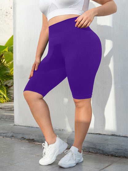 3-Pack Plus Size Yoga Shorts For Women, High Waist Peach Lift, Stretchy, Butt-lifting, High Elasticity, Fitness Activewear, Quick-Dry, Seamless Sport Shorts Set