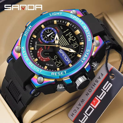 Men'S Digital Fashion Waterproof Outdoor Sports Multifunctional Electronic Watch SD3302-12
