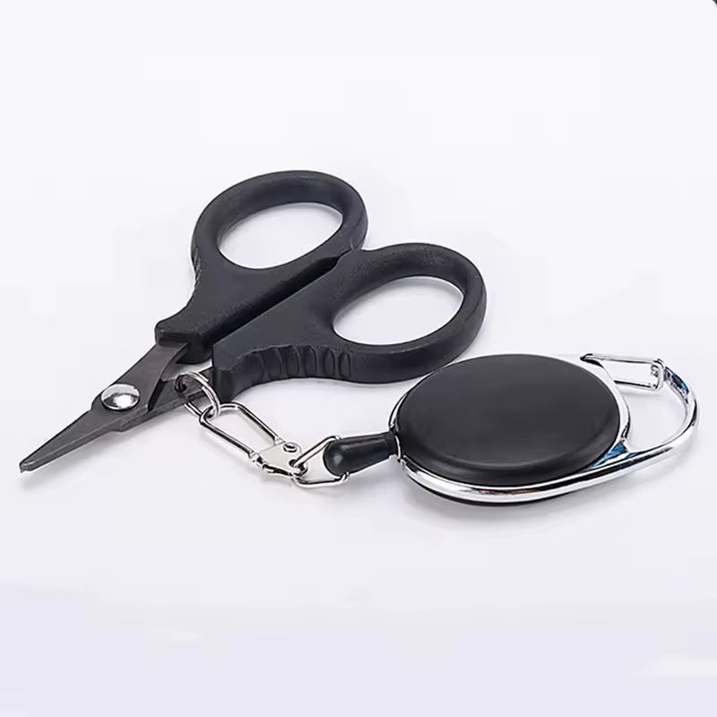 WEIHE Steel Fishing Scissors Set Pesca Scissors with Badge Reel Cutting Line Tool Fishing Tools