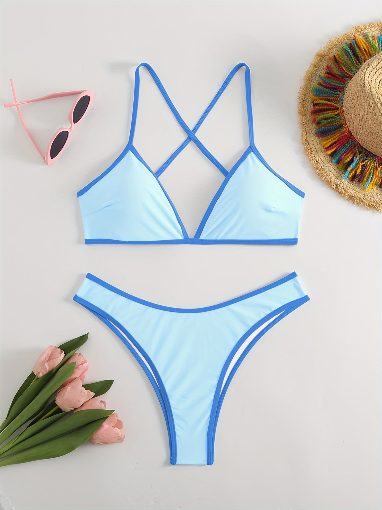 Women fashion swimsuit Sexy bikini Sport style Simple classic beach vacation photo bikini Beauty World Shop