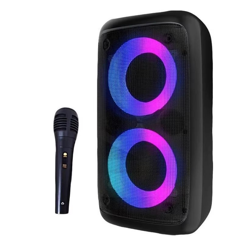 Karaoke Radio FM Bluetooth Speaker Portable Wireless with Microphone Lamp Machine Caixa De Som Sound Box Music Subwoofer LED TWS