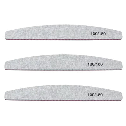 10Pcs 100/180 Nail File Sanding Polishing Buffer Block UV Gel Nail Polisher Manicure Pedicure Tools Nail Care Tools Grey Boat