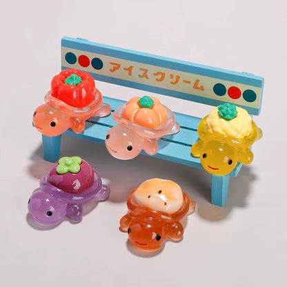 10Pcs Pcs Cute Mini Luminous Turtle Ornaments Glowing in the Dark Miniatures Turtle Micro Landscape Kids Toys Home Decor Gift