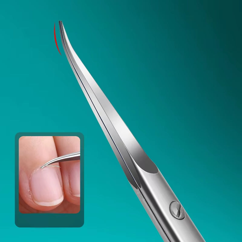 Professional Cuticle Scissors Manicure Scissors Nail Clippers Stainless Steel Extra Fine Curved Manicure Eyelashes Eyebrow Tools
