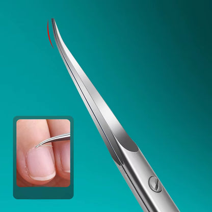 Professional Cuticle Scissors Manicure Scissors Nail Clippers Stainless Steel Extra Fine Curved Manicure Eyelashes Eyebrow Tools