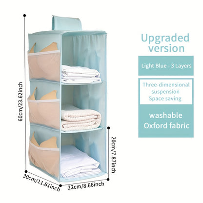 Foldable Wardrobe Storage Organizer with Telescoping Handle – Multi-Layer Hangable Bag with Spinner Wheels for Efficient Space Beauty Fashion