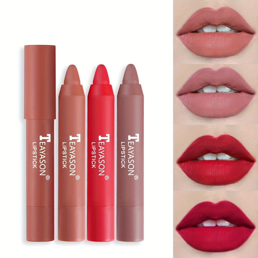12 Colors Matte Moisturizing Lipstick Crayons - Long Lasting, Waterproof, Smooth, Fuller Lip Makeup Finish Valentine's Day Gifts Beauty Fashion