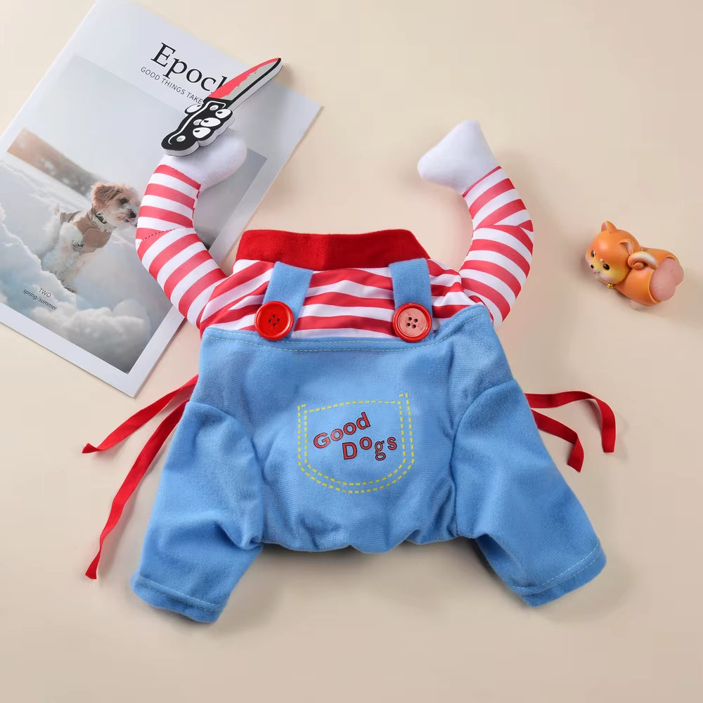 Funny Halloween Pet Costumes Puppy Holiday Party Dress up Apparel with Knife Suitable for Small Large Dogs Cats Sphynx Labradors