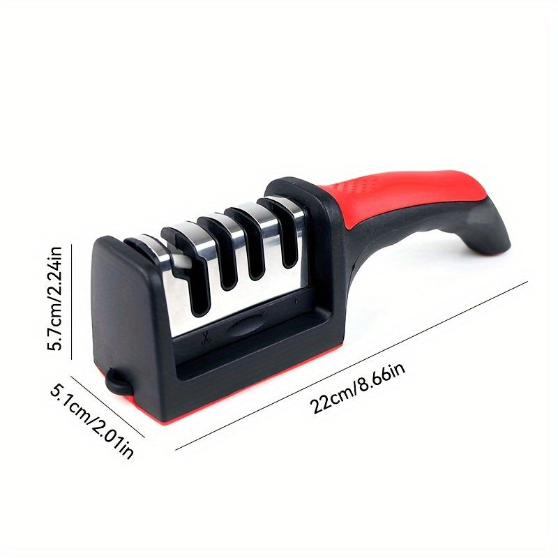 4-Stage Professional Knife Sharpener with Tungsten Diamond & Ceramic Sharpening Stones - Heavy-Duty Non-Slip Grip, Fast & Long-Lasting Performance Beauty Fashion