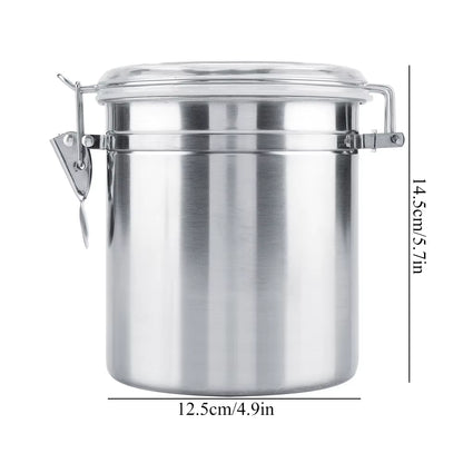 Coffee Container Stainless Steel Vacuum Sealed Coffee Beans Storage Jar for Home Kitchen 800/1100/1450/1800Ml Optional