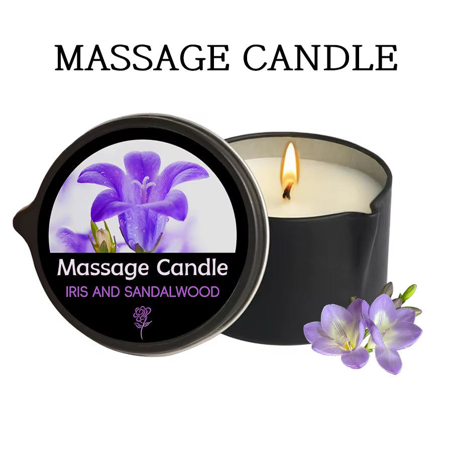 Massage Candle - Essential Oil- Amber Vanilla, 1Oz/28.35G Melts into Warm Massage Oil - Massage Oil Candle, Pour Spout