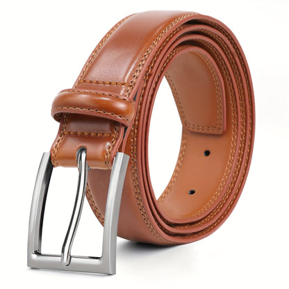 [Classic Men's Leather Belt] Classic & Fashion Men's Leather Belt | Single Prong Buckle for Jeans, Pants, Work & Business - Gift for Dad & Husband Beauty Fashion