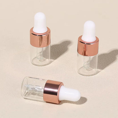 3Pcs 2Ml Clear Mini Glass Dropper Bottles Small with Glass Eye Dropper for Essential Oils Sample Traveling