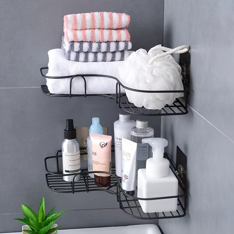 Corner Shower Rack - Rust-Resistant, Wall-Mounted Bathroom Storage Shelf, Ideal for Holding Shampoo, Toner, And Cosmetics. Beauty Fashion