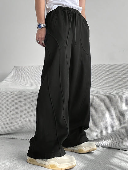 [Loose Fit Sweatpants For Sport] Men's Casual Loose Fit Wide Leg Drawstring Sweatpants, Lightweight Comfy Pants For Sport And Casual Wear