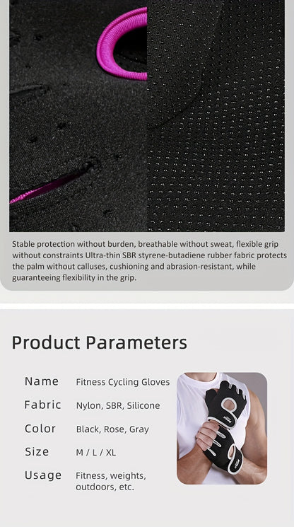 1 Pair of Premium Unisex GripMaster Sport Gloves - Adjustable, Non-Slip, Breathable, Sweat-Resistant, and Padded for Weightlifting, Cycling, and Fitness Training - Enhance Your Performance and Protection Beauty World Shop