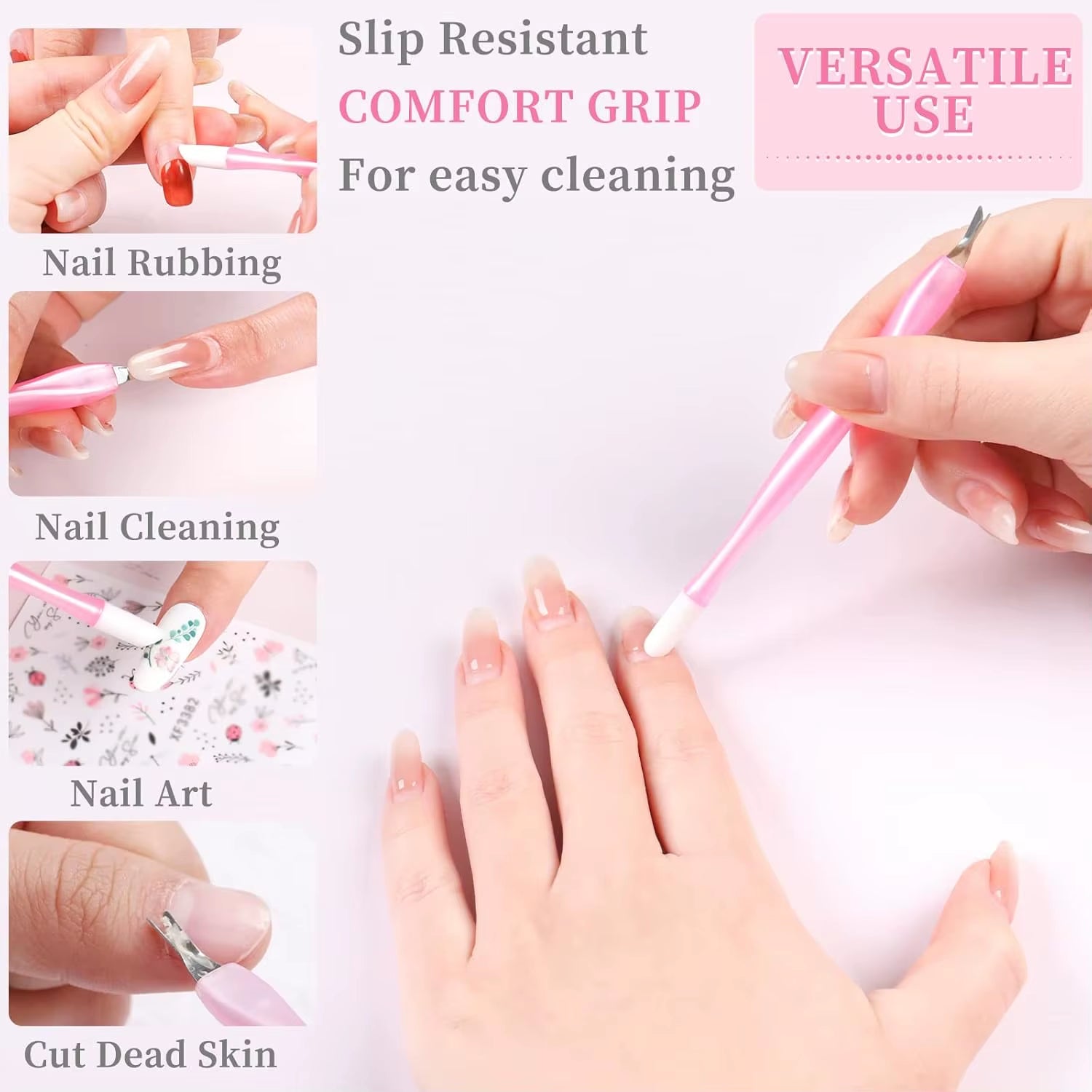 5Pcs/10Pcs Ways Manicure Nail Cuticle UV Gel Polish Pusher Remover Trimmer Stainless Steel Pedicure Dead Skin Cuticle Care Tools