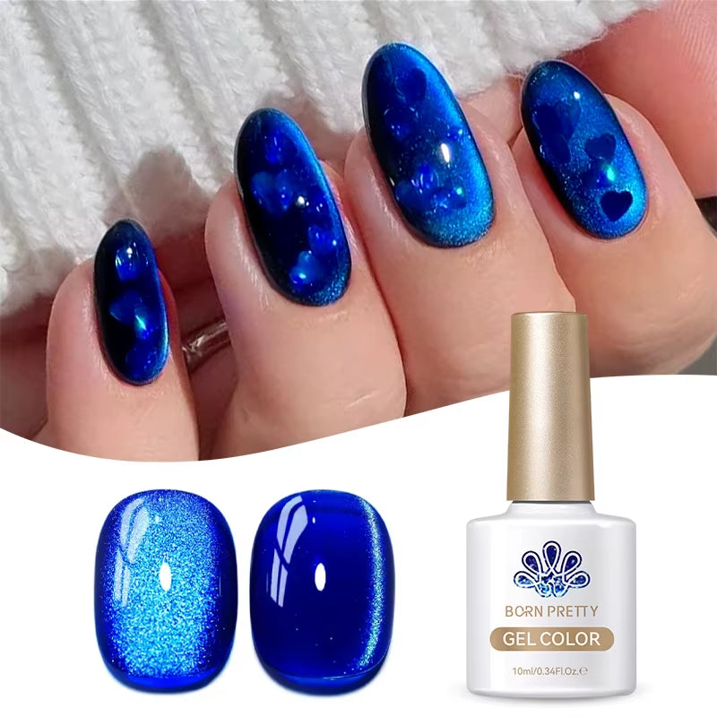 10Ml Nude Gold Glitter Cat Magnetic Gel Nail Polish Gold Blue Ultra Shine Soak off UV LED Varnish Nail Supplies