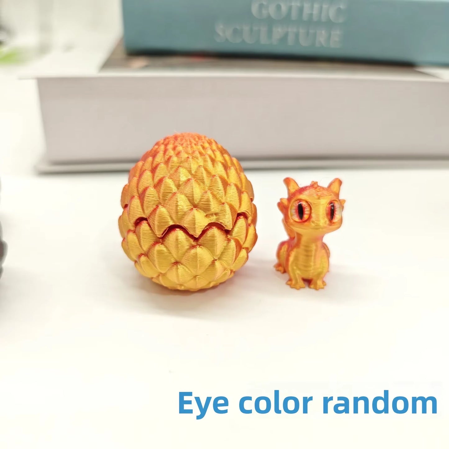 3D Printed Toys Artistic Dragon Egg Statue Small Hatching Dragon Figure Modern Home Decoration Miniature Desk Decor