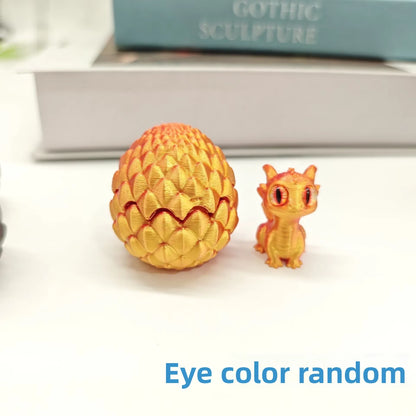 3D Printed Toys Artistic Dragon Egg Statue Small Hatching Dragon Figure Modern Home Decoration Miniature Desk Decor