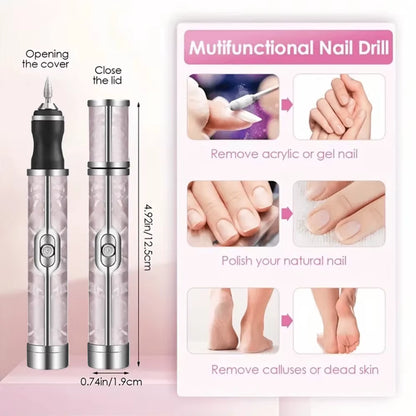 LINMANDA Many Sets Electric Nail File Portable Manicure Pedicure Polishing Grinding Peeling Nail Drill for Fingernail Toenail