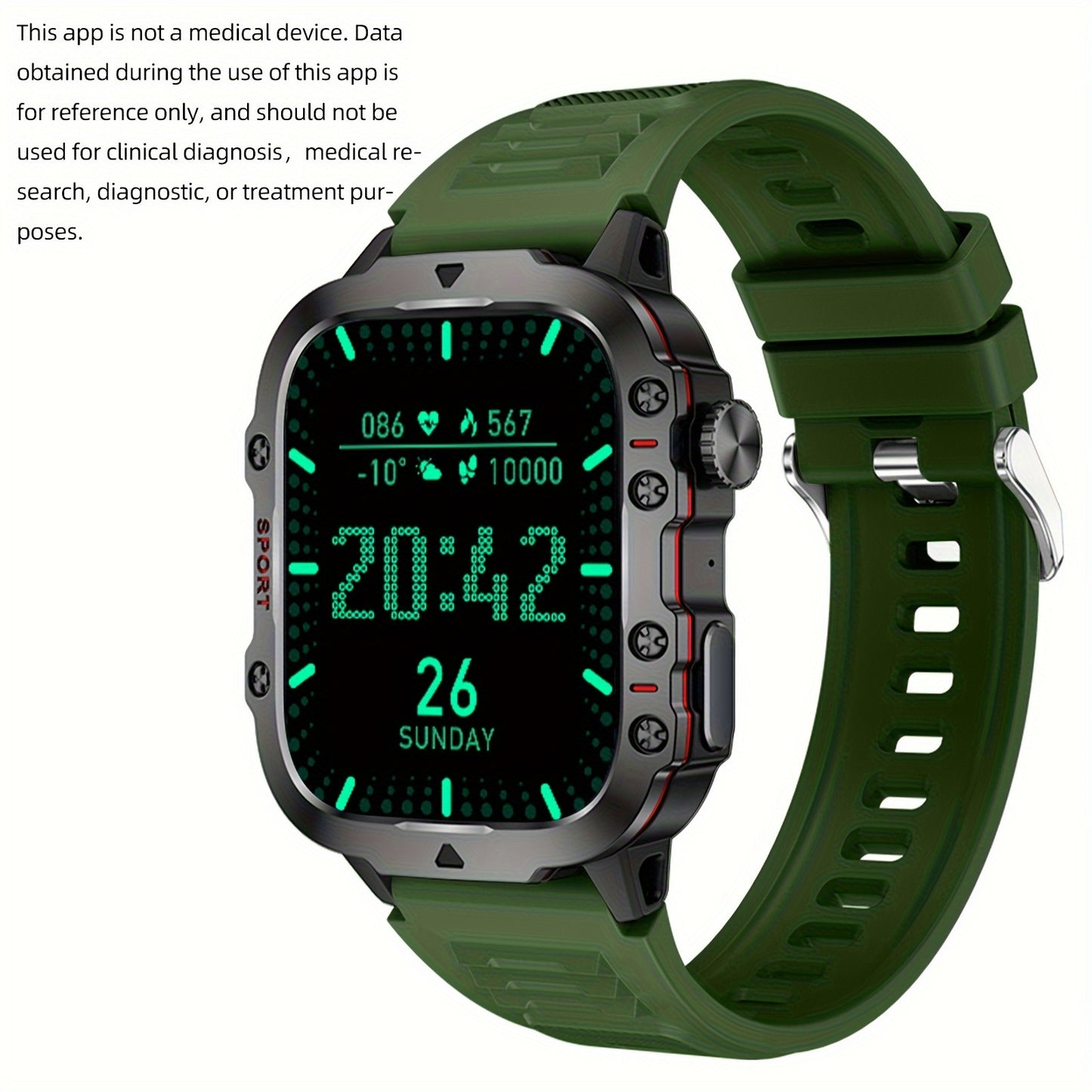 1pc Large 1.96" Touch Screen Smartwatch Pro - Multi-Sport Fitness Tracker, Answer/Make Calls, Message Notification, AI Control, Wireless Call, Heart Rate Monitor, Sleep Tracker, and More Beauty World Shop