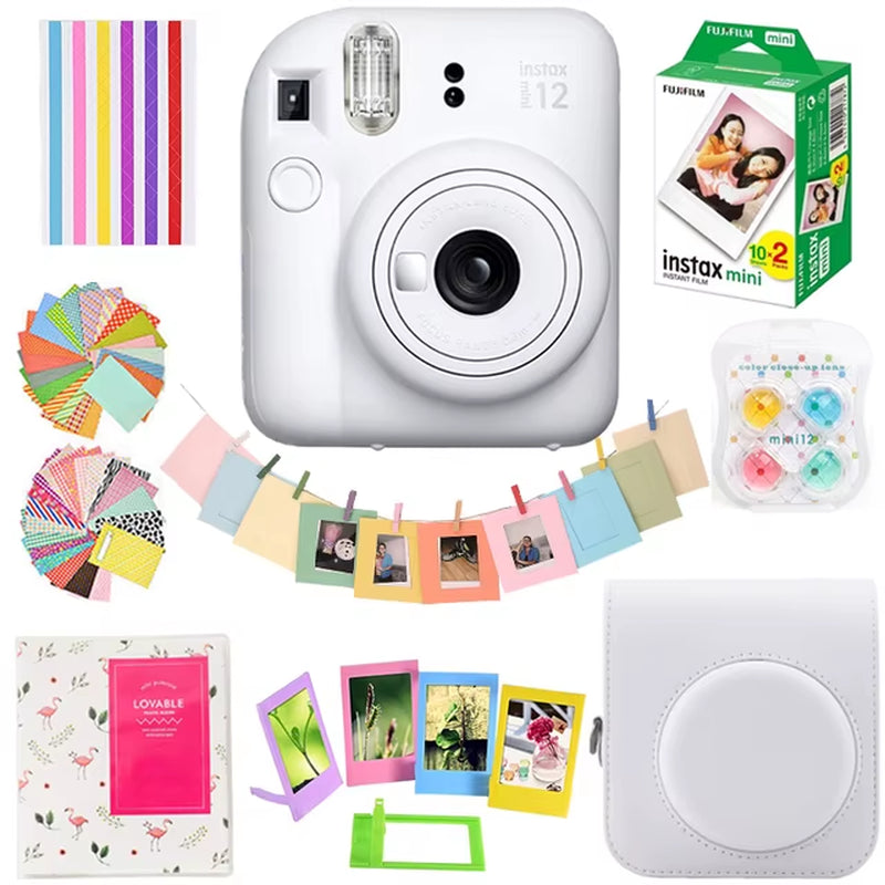 Genuine Fuji Instax Mini 12/SE Camera New  Instax Camera Comes with Camera Bag Set with Optional Film Photo Paper