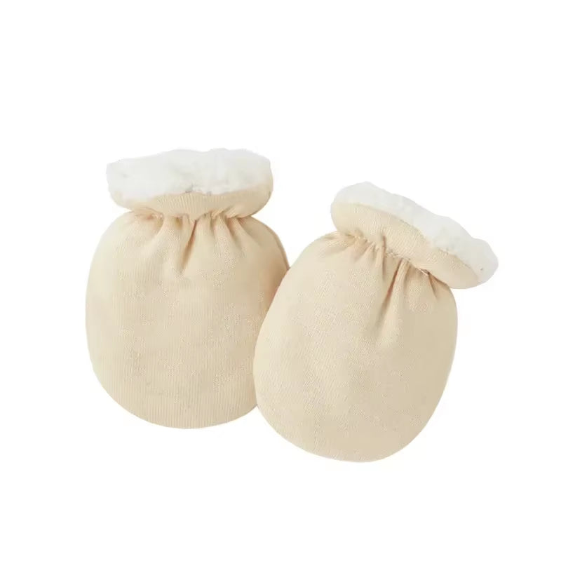 Warm Wool Newborn Mittens for Boy Girl Candy Solid Color Toddler Glove Autumn Winter Anti-Scratch Face Cashmere Baby Glove