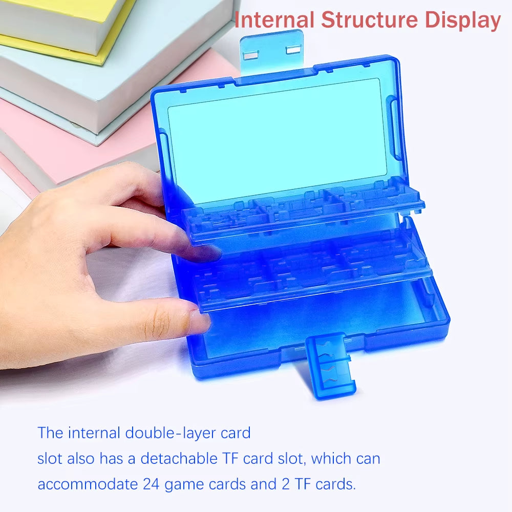 With Logo 24 in 1 Game Card Hard Case for Nintendo Switch Oled Portable Storage Box Ns Lite Protective Cover Travel Accessories