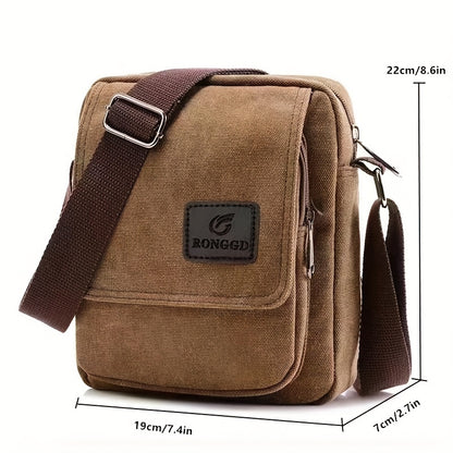 Retro Square Shoulder Bag - Stylish Vintage Design with Secure Zipper, Ultra-Lightweight Canvas Crossbody Bag for Trendy Travelers Beauty Fashion