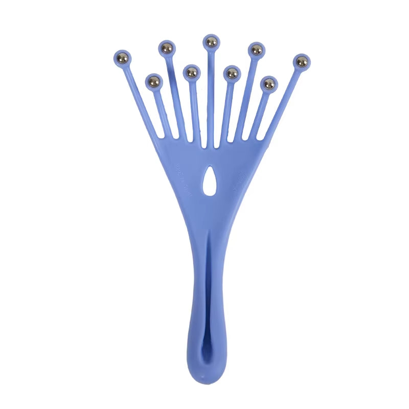 Head Massager Scalp Neck Comb Roller Five Finger 9 Claws Steel Ball Hand Held Relax Spa Hair Care for Hair Growth Stress Relief