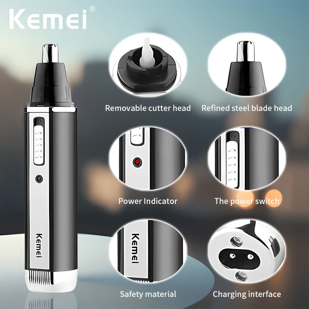 Kemei 4-in-1 Professional Rechargeable Nose, Ear, Hair Trimmer for Men | USB Charging, Nickel Battery, KM-6630 Beauty Fashion