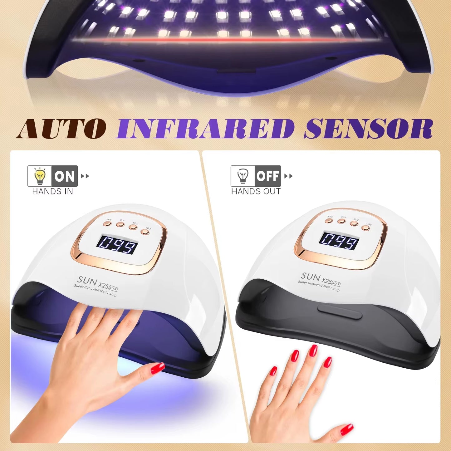 Professional 81LED Nail Lamp - Smart Sensor Auto-On/Off for 30S Fast Curing Gel Polish