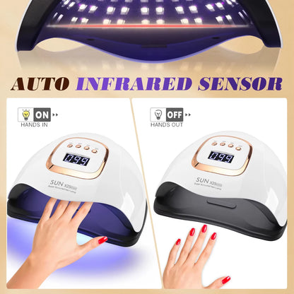 Professional 81LED Nail Lamp - Smart Sensor Auto-On/Off for 30S Fast Curing Gel Polish