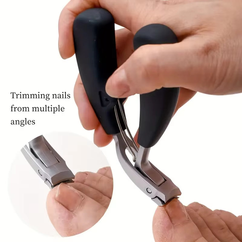 Heavy-Duty Nail Clippers Wide Jaw Opening Fingernail Clipper Thick Hard Toenail Cutter Inclined Arc Blade Manicure Scissor Tools