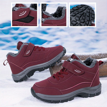 Extreme Cold Weather Snow Boots - Heavy-Duty Thermal Insulated Winter Shoes with Slip-Resistant MD Soles, Lace-Up Mountaineering Boots for Men & Women - Available in Multiple Sizes (Black/Gray Accent) - Ideal for Ice Climbing