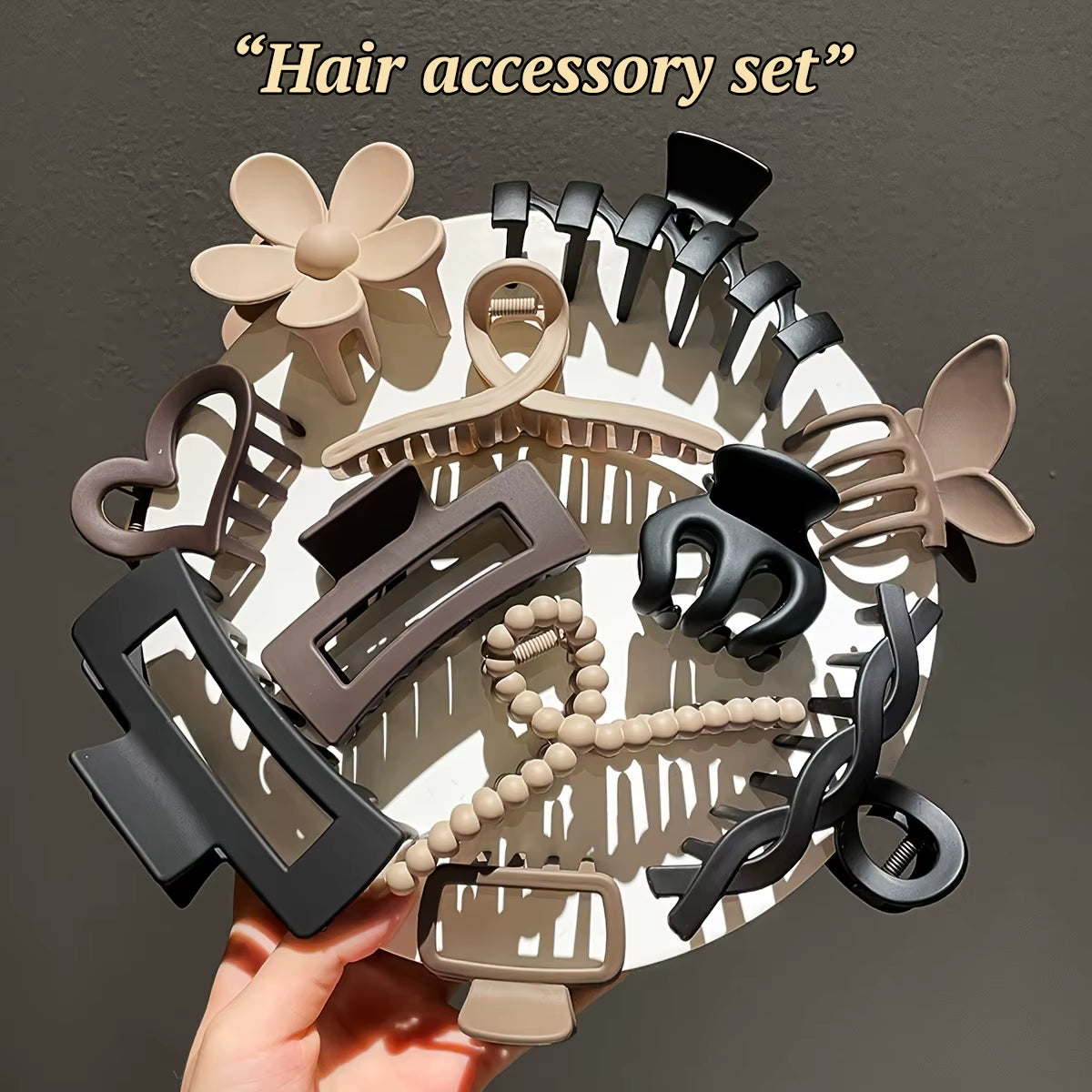 11Pcs Women'S High-End Frosted Clip Set Women'S Back Head Hair Shark Clip Headwear Valentine'S Day Hair Accessories 2025