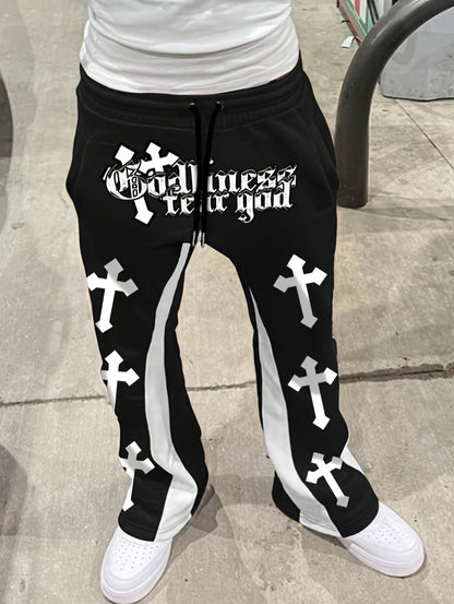 Men's casual solid color jogging pants, Men's drawstring pants with sport and casual pockets