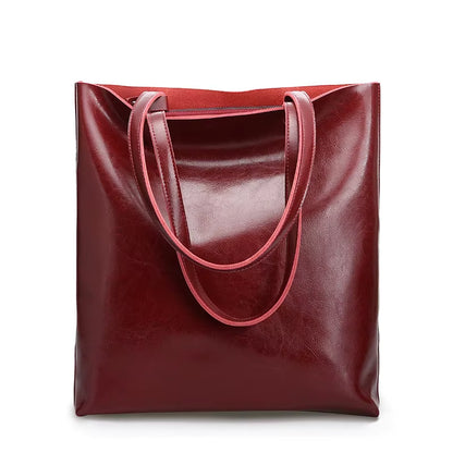 Cow Leather Bag Ladies Genuine Leather Handbags Big Women Bag Large Vintage Female 2023 Office Hand Shoulder Bags for Women Tote