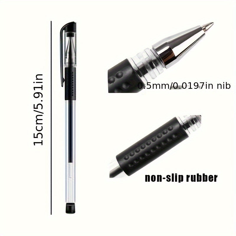 18pcs (3 Pens + 15 Refills) Gel Pen Set School Supplies Black Blue Red Ink Color 0.5Mm Ballpoint Pen Kawaii Pen Student School Office Stationery Beauty Fashion