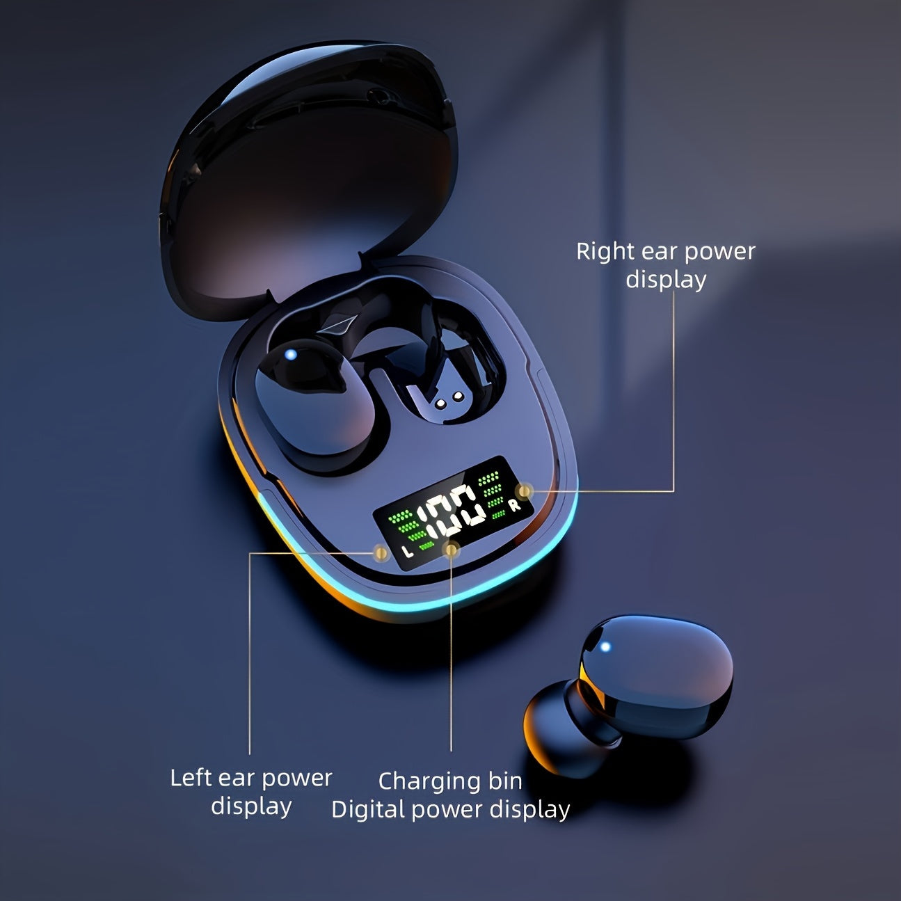2024 Model Wireless Earbuds - LED Display, Touch Control, TWS In-Ear Design | Compatible with iOS/Android, Sleek Metallic Charging Case for Gaming & Sports Beauty Fashion